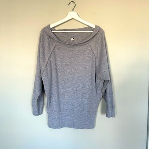 Free People We The Free Pallisades Grey Off The Shoulder Sweater Small